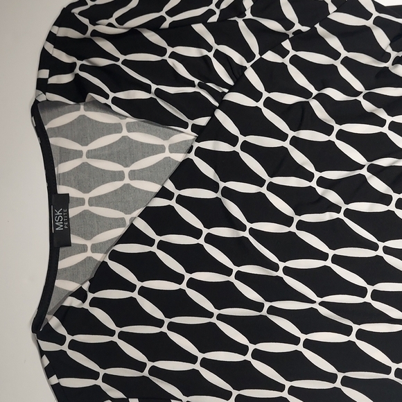 MSK BLACK & WHITE PRINT Midi Dress Size S - Picture 2 of 12